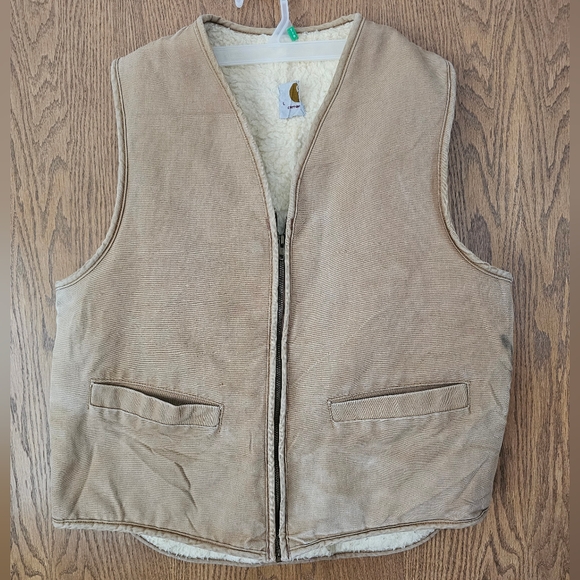 Vintage 70s Carhartt Canvas Sherpa Lined Vest